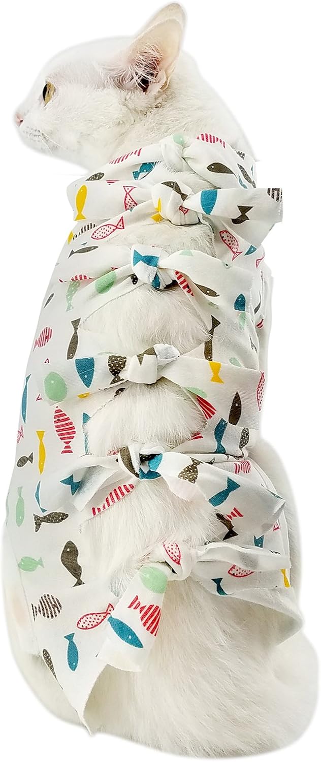 Professional Recovery Suit for Abdominal Wounds and Skin Diseases,E-Collar Alternative for Cats and Female Dogs, Size Medium,After Surgey Wear, Recommended by Vets