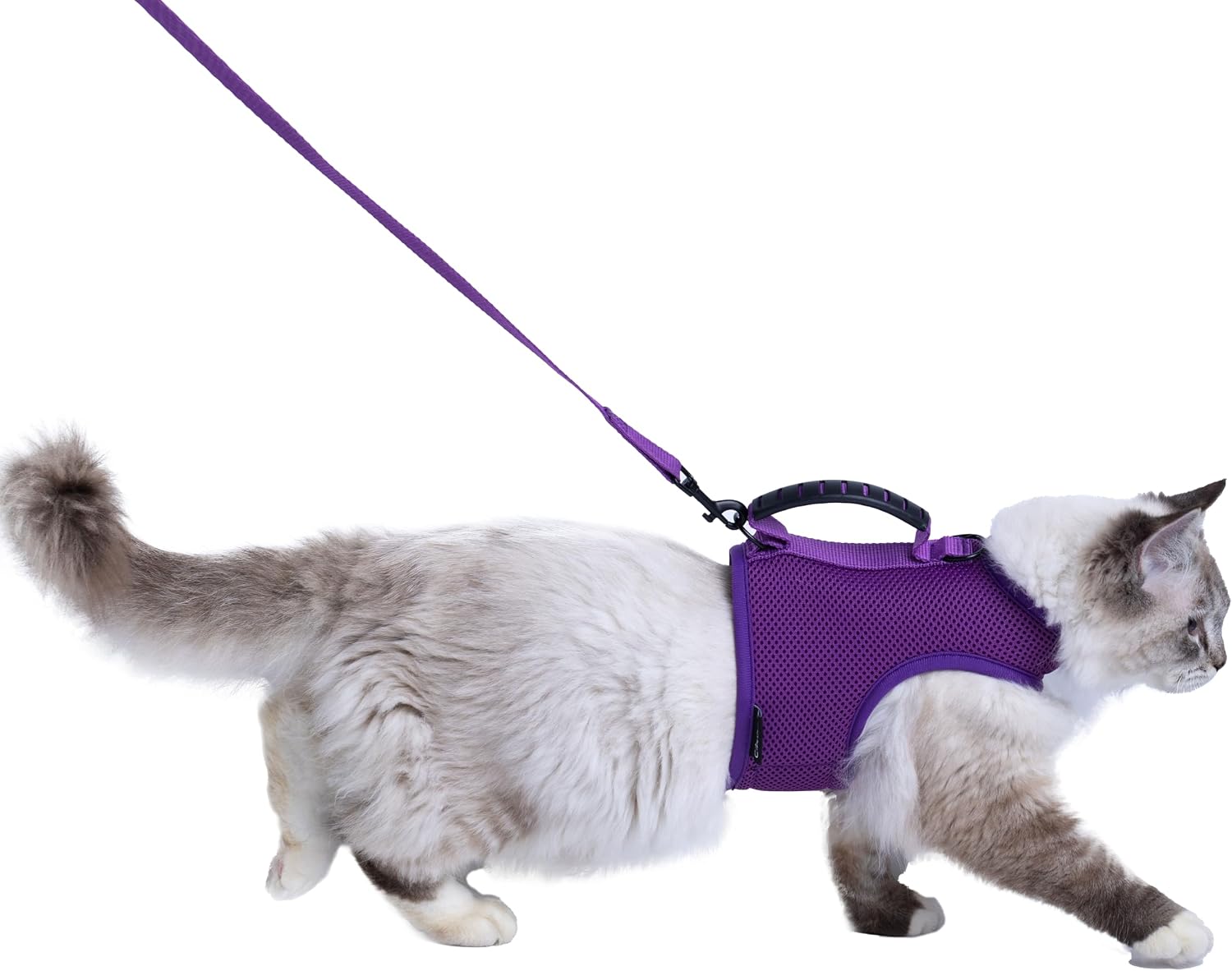 Cat Harness and Leash Set for Walking Escape Proof, Khaki, Large | No Over-the-head, Easy On or OFF, for Average to Large Cat Walks, Vest Style, Adjustable Hook and Loop, Lightweight
