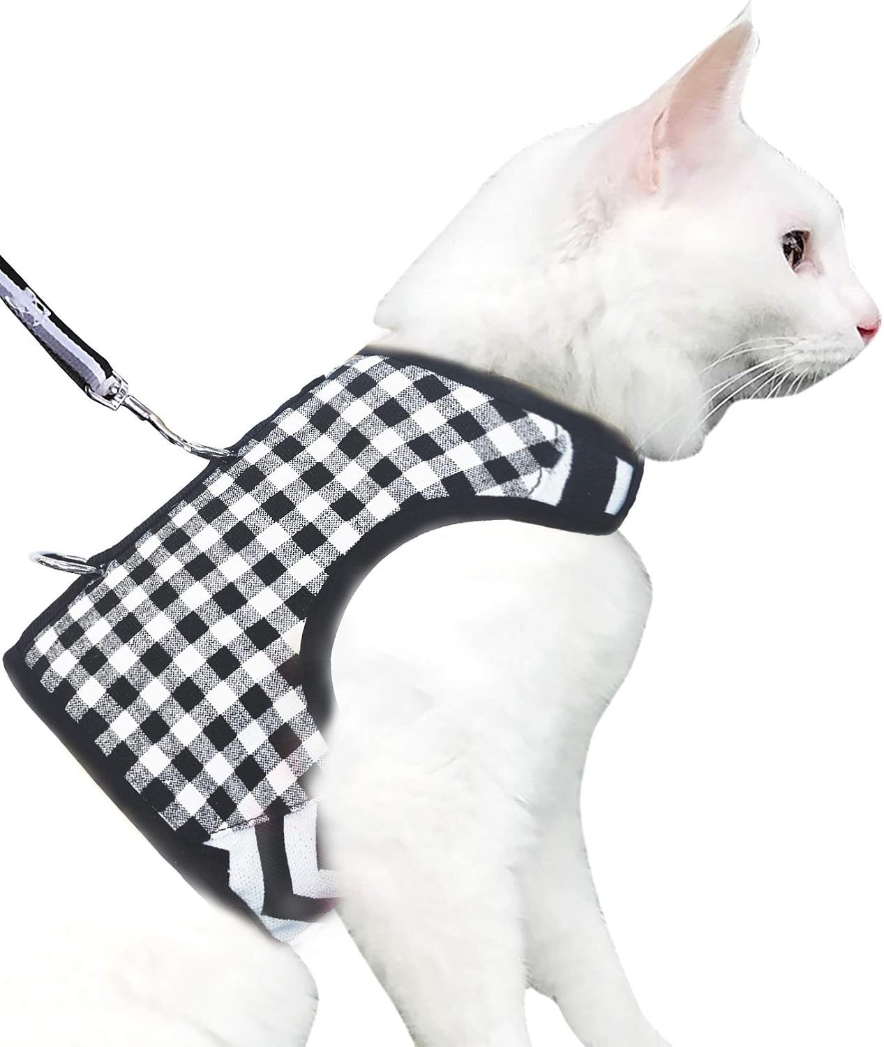 Cat Harness and Leash Set for Walking Escape Proof, Blue, Large | No Over-the-head, Easy on or off, for Average to Large Cat Walks, Vest Style, Adjustable Hook and Loop, Lightweight