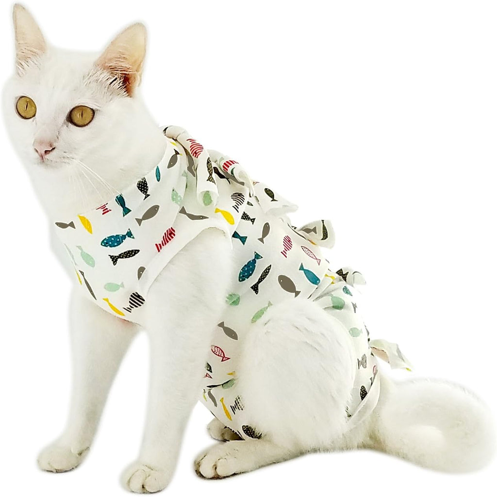 Professional Recovery Suit for Abdominal Wounds and Skin Diseases,E-Collar Alternative for Cats and Female Dogs, Size Medium,After Surgey Wear, Recommended by Vets