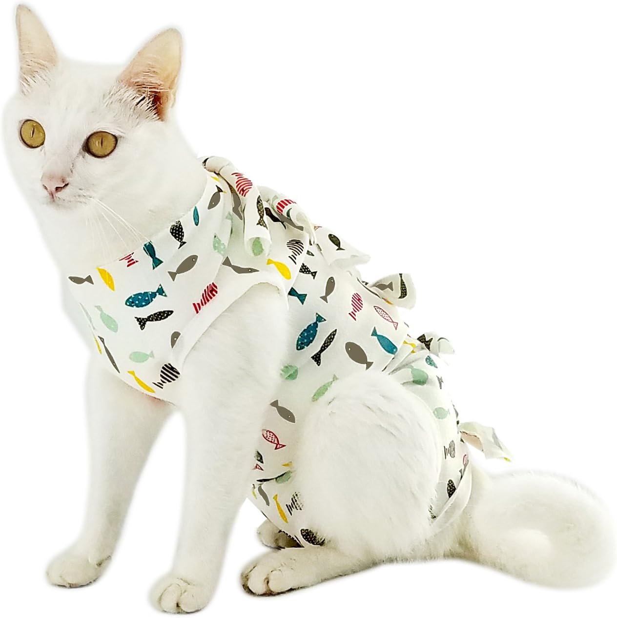 Professional Recovery Suit for Abdominal Wounds and Skin Diseases,E-Collar Alternative for Cats and Female Dogs, Size Medium,After Surgey Wear, Recommended by Vets
