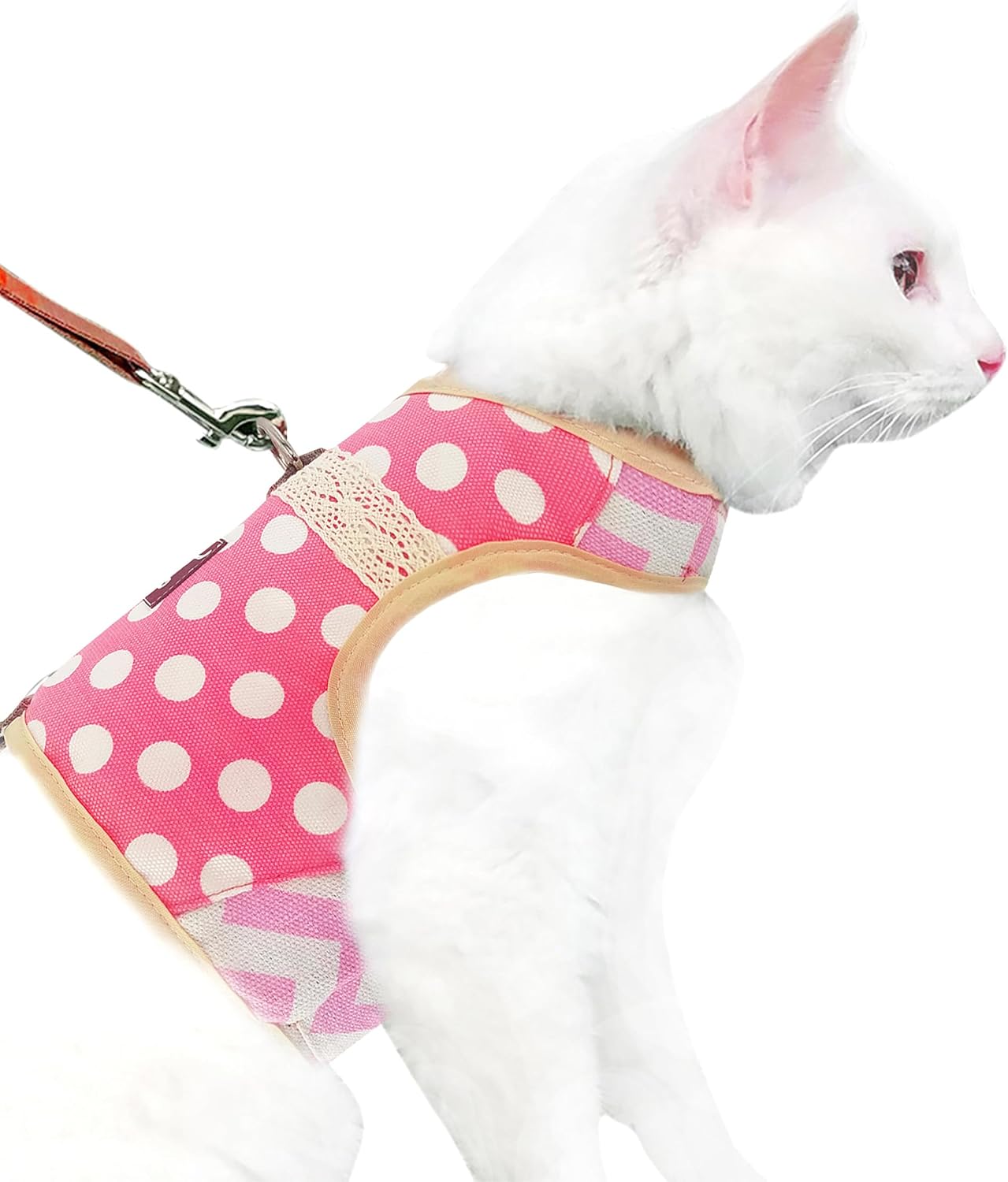 Cat Harness and Leash Set for Walking Escape Proof, Blue, Large | No Over-the-head, Easy on or off, for Average to Large Cat Walks, Vest Style, Adjustable Hook and Loop, Lightweight