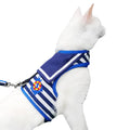 Nautical Style Cat Harness And Leash Set - Blue