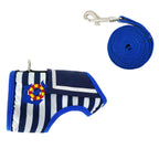 Nautical Style Cat Harness And Leash Set - Blue