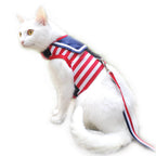 Nautical Style Cat Harness And Leash Set - Red