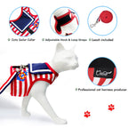 Nautical Style Cat Harness And Leash Set - Red