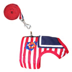 Nautical Style Cat Harness And Leash Set - Red