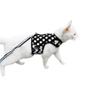 Polka-Dot Canvas Harness And Leash Set For Cats - Black