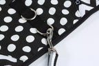 Polka-Dot Canvas Harness And Leash Set For Cats - Black