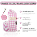 Plaid Canvas Cat Harness and Leash Set - Pink