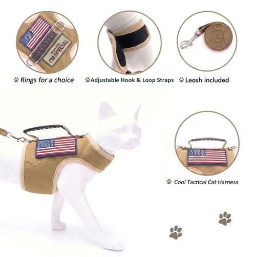 Canvas Cat Harness And Leash Set – Khaki