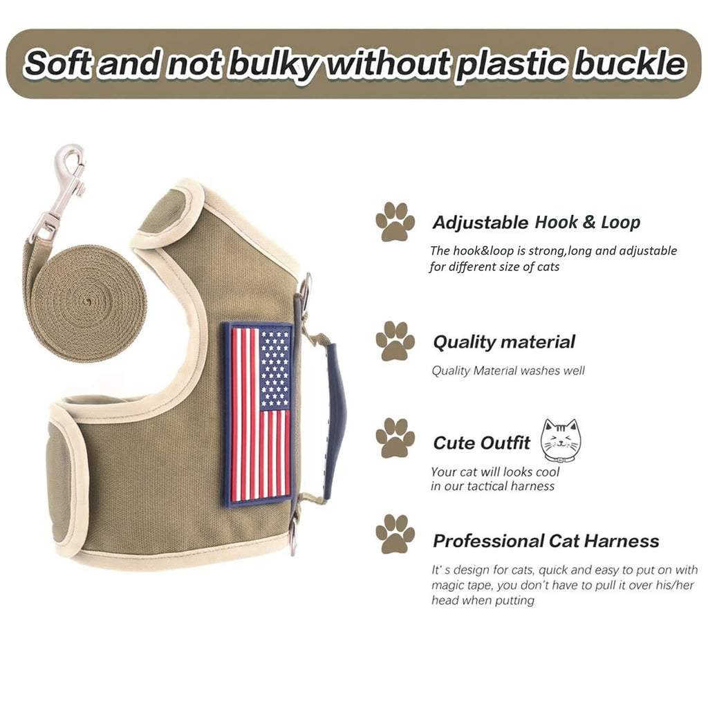 Canvas Cat Harness And Leash Set – Khaki