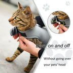 Mesh Cat Harness And Leash Set - Gray