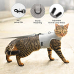 Mesh Cat Harness And Leash Set - Gray