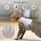 Mesh Cat Harness And Leash Set - Gray