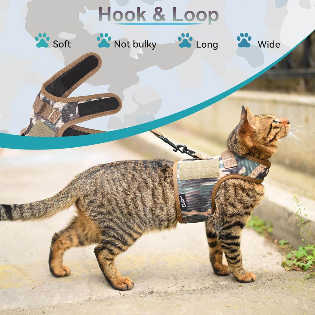 Camouflage Mesh Cat Harness And Leash Set