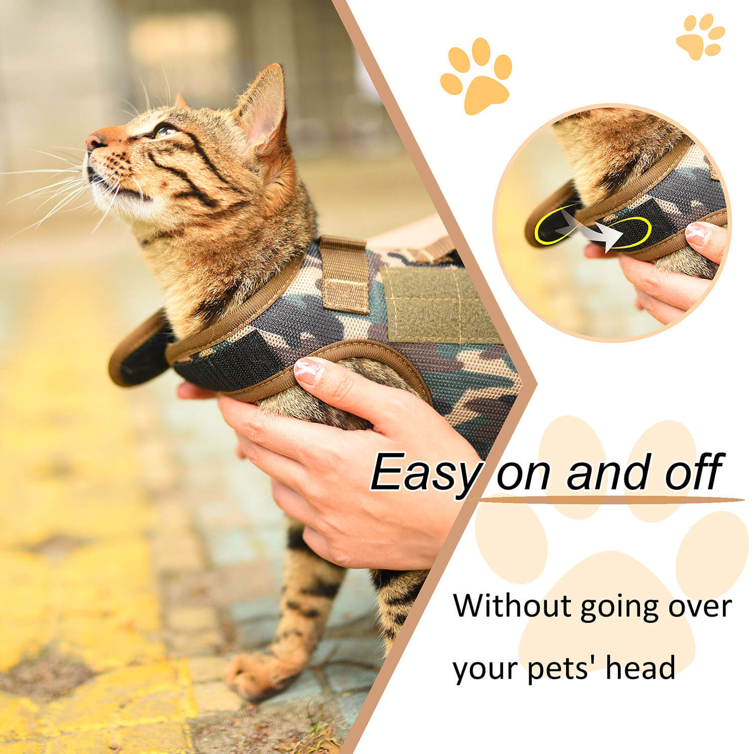 Camouflage Mesh Cat Harness And Leash Set