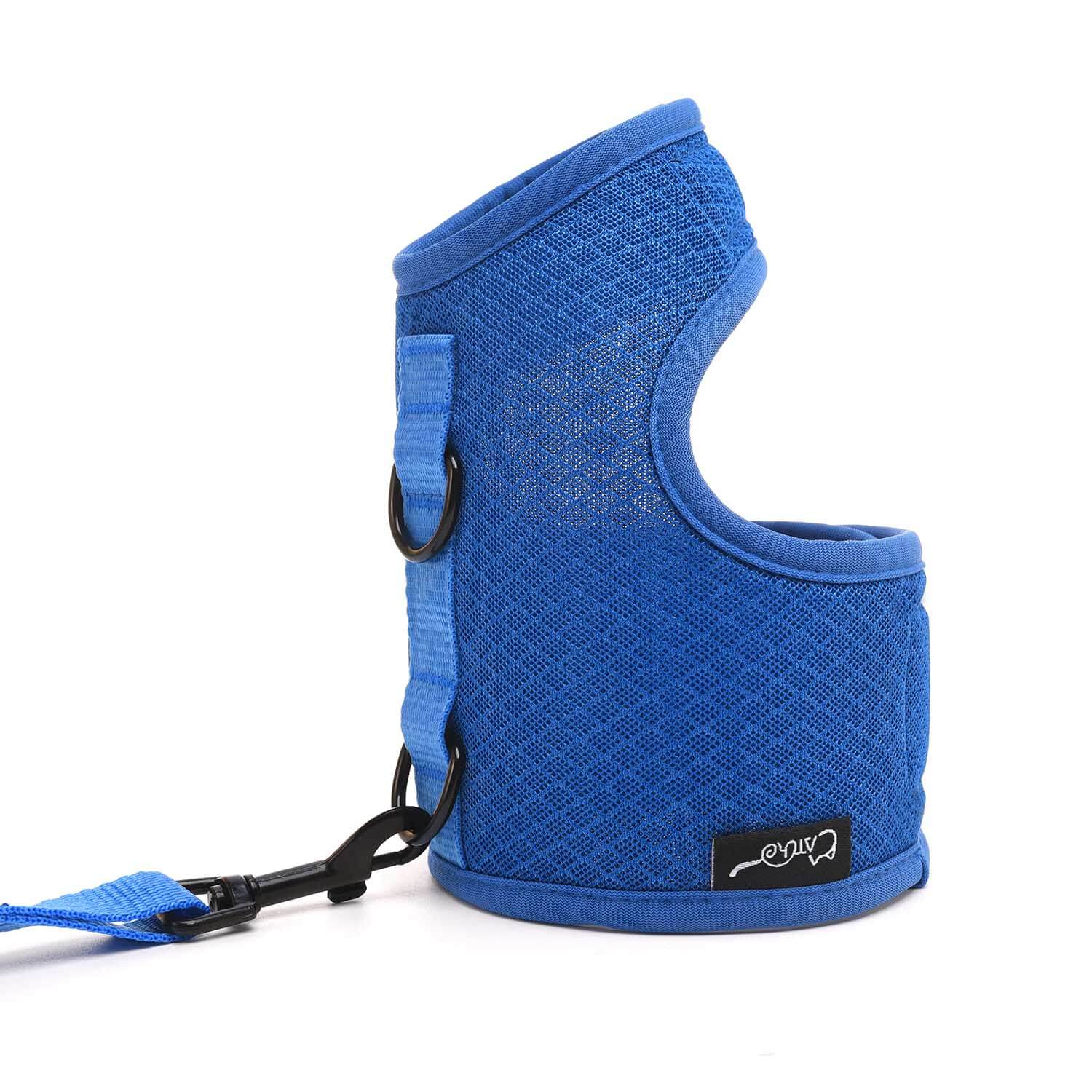 Mesh Cat Harness And Leash Set - Blue