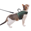 Mesh Cat Harness and Leash Set with Handle - Green