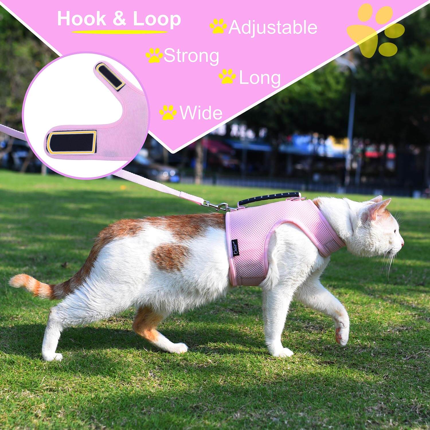 Mesh Cat Harness And Leash Set - Pink