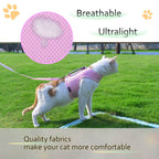 Mesh Cat Harness And Leash Set - Pink