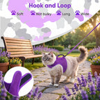 Mesh Cat Harness and Leash Set with Handle - Purple