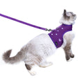 Mesh Cat Harness And Leash Set - Purple