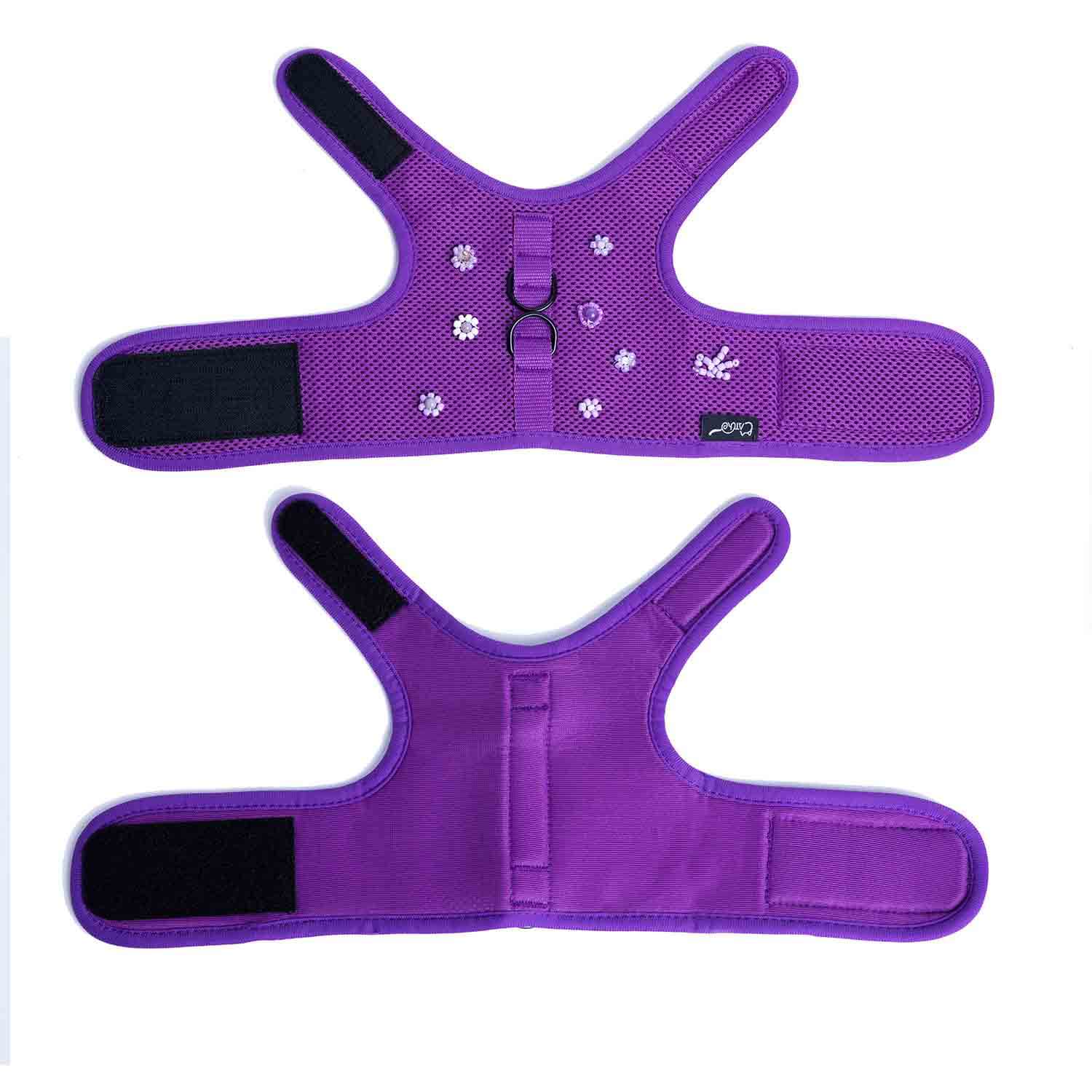 Mesh Cat Harness And Leash Set - Purple