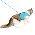 Mesh Cat Harness and Leash Set with Handle - Lack Blue