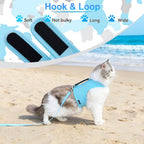 Mesh Cat Harness and Leash Set with Handle - Lack Blue