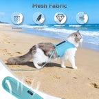 Mesh Cat Harness and Leash Set with Handle - Lack Blue